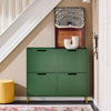 SoBuy FSR100-SY Meuble Chaussure 4 Abattants Meuble à Chaussures d’Entree Armoire à Chaussures Rangement Chaussures Compact Range Chaussures Étroit pour Petite Entrée ou Couloir L100xP19xH91cm Vert