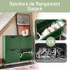 SoBuy FSR100-SY Meuble Chaussure 4 Abattants Meuble à Chaussures d’Entree Armoire à Chaussures Rangement Chaussures Compact Range Chaussures Étroit pour Petite Entrée ou Couloir L100xP19xH91cm Vert