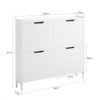 SoBuy FSR100-W Meuble Chaussure 4 Abattants Meuble à Chaussures d’Entree Armoire à Chaussures Rangement Chaussures Compact Range Chaussures Étroit pour Petite Entrée ou Couloir L100xP19xH91cm Blanc