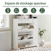 SoBuy FSR104-W Meuble Chaussure Entrée Meuble Rangement Chaussures – Armoire à Chaussures avec 2 Abattants, 2 Tiroirs, 1 Porte et 1 Compartiment Ouvert – Idéal Couloir Maison – Blanc 120x26x111cm