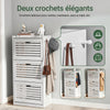 SoBuy FSR108-W Meuble à Chaussures Meuble d'Entrée avec 3 Abattants et Crochets – Armoire à Chaussures Rangement pour Chaussures avec Porte-Manteau – Meuble à Chaussures Blanc 55x30x112 cm