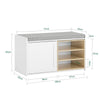SoBuy FSR109-WN Banc à Chaussures Meuble Chaussures Commode à Chaussures Meuble d’entrée avec Coussin Rembourré et Etagère Amovible– 80x35x45cm