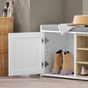 SoBuy FSR109-WN Banc à Chaussures Meuble Chaussures Commode à Chaussures Meuble d’entrée avec Coussin Rembourré et Etagère Amovible– 80x35x45cm