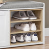 SoBuy FSR109-WN Banc à Chaussures Meuble Chaussures Commode à Chaussures Meuble d’entrée avec Coussin Rembourré et Etagère Amovible– 80x35x45cm