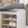 SoBuy FSR109-WN Banc à Chaussures Meuble Chaussures Commode à Chaussures Meuble d’entrée avec Coussin Rembourré et Etagère Amovible– 80x35x45cm