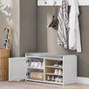 SoBuy FSR109-WN Banc à Chaussures Meuble Chaussures Commode à Chaussures Meuble d’entrée avec Coussin Rembourré et Etagère Amovible– 80x35x45cm