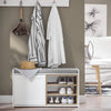 SoBuy FSR109-WN Banc à Chaussures Meuble Chaussures Commode à Chaussures Meuble d’entrée avec Coussin Rembourré et Etagère Amovible– 80x35x45cm