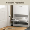 SoBuy FSR110-W Meuble d'Entrée avec 3 Abattants + Placard Rangement Chaussures - Meuble à Chaussures pour Couloir, Studio ou Appartement - Blanc 71x24x111cm