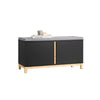 SoBuy FSR117-SCH Banc à Chaussures Banc de Rangement Meuble à Chaussures d'Entrée avec Siège Rembourré et 2 Portes