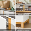 SoBuy FSR117-W Banc Chaussures Entrée, Banc de Rangement, Meuble Chaussures avec Siège Rembourré et 2 Portes, Rangement Chaussures, pour Couloir, Entrée, Chambre à Coucher, Blanc, 90x34x46 cm
