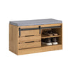 SoBuy FSR120-N Meuble de Rangement à Chaussures Armoire à Chaussures Commode à Chaussures Meuble d'entrée Coffre Rangement pour Chaussures avec Porte de Grange coulissante, 80x35x48 cm