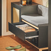 SoBuy FSR128-SCH Meuble Chaussure Banc Chaussures Entrée avec Tiroir, Porte à Treillis, Coussin Confortable pour Meuble d'Entrée ou Banc d'Entrée, Rangement Chaussures Noir 100x35x60cm