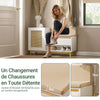 SoBuy FSR128-W Meuble Chaussure Banc Chaussures Entrée avec Tiroir, Porte à Treillis, Coussin Confortable pour Meuble d'Entrée ou Banc d'Entrée, Rangement Chaussures Blanc Naturel 100x35x60cm