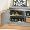 SoBuy FSR131-HG Banc Chaussures Entrée, Banc de Rangement, Meuble Chaussures avec Siège Rembourré et 2 Portes, Rangement Chaussures, pour Couloir, Entrée, Chambre à Coucher, Gris, 90x34x46 cm