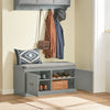 SoBuy FSR131-HG Banc Chaussures Entrée, Banc de Rangement, Meuble Chaussures avec Siège Rembourré et 2 Portes, Rangement Chaussures, pour Couloir, Entrée, Chambre à Coucher, Gris, 90x34x46 cm