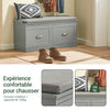 SoBuy FSR131-HG Banc Chaussures Entrée, Banc de Rangement, Meuble Chaussures avec Siège Rembourré et 2 Portes, Rangement Chaussures, pour Couloir, Entrée, Chambre à Coucher, Gris, 90x34x46 cm