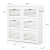 SoBuy FSR145-W Meuble à Chaussures à 6 Abattants, Meuble de Rangement à Chaussures, Armoire à Chaussures Coffre de Rangement avec 2 Crochets, Grande Capacité pour Entree, Couloir, 115x30x112 cm