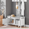 SoBuy FSR146-W Banc à Chaussures, Banc d’Entrée, Banc de Couloir pour Entrée avec Coussin Rembourré et 2 Portes | Prévente