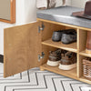 SoBuy FSR148-N Banc de Rangement à Chaussure, Banc à Chaussures avec Coussin rembourré, 2 Compartiments, 1 Porte et 2 tiroirs