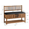 SoBuy FSR150-N Banc de Rangement à Chaussure, Banc d'entrée, Meuble d'entrée, Bout de Lit, Banquette avec Dossier et Coussin Rembourré en Bois de Pin