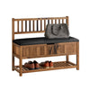 SoBuy FSR150-N Banc de Rangement à Chaussure, Banc d'entrée, Meuble d'entrée, Bout de Lit, Banquette avec Dossier et Coussin Rembourré en Bois de Pin