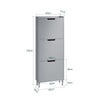 SoBuy FSR151-H-HG Meuble d’Entree avec 3 Abattants, Armoire à Chaussures Moderne, Range Chaussures Étroit pour Petite Entrée ou Couloir 50x19x129cm Gris