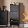 SoBuy FSR151-H-SCH Meuble d’Entree avec 3 Abattants, Armoire à Chaussures Moderne, Range Chaussures Étroit pour Petite Entrée ou Couloir 50x19x129cm Noir