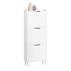 SoBuy FSR151-H-W Meuble d’Entree avec 3 Abattants, Armoire à Chaussures Moderne, Range Chaussures Étroit pour Petite Entrée ou Couloir 50x19x129cm Blanc