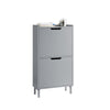 SoBuy FSR151-HG Meuble d’Entree avec 2 Abattants, Armoire à Chaussures Moderne, Range Chaussures Étroit pour Petite Entrée ou Couloir 50x19x91cm Gris