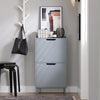 SoBuy FSR151-HG Meuble d’Entree avec 2 Abattants, Armoire à Chaussures Moderne, Range Chaussures Étroit pour Petite Entrée ou Couloir 50x19x91cm Gris