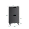 SoBuy FSR151-SCH Meuble d’Entree avec 2 Abattants, Armoire à Chaussures Moderne, Range Chaussures Étroit pour Petite Entrée ou Couloir 50x19x91cm Noir