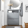 SoBuy FSR152-HG Armoire à Chaussures Commode à Chaussures 2 Abattants Meuble de Rangement à Chaussures