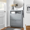 SoBuy FSR152-HG Armoire à Chaussures Commode à Chaussures 2 Abattants Meuble de Rangement à Chaussures