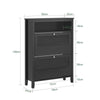 SoBuy FSR152-SCH Armoire à Chaussures, Commode à Chaussures avec 2 Abattants à Chaussures, Meuble d'Entrée, Rangement pour Chaussures