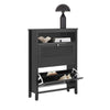 SoBuy FSR152-SCH Armoire à Chaussures, Commode à Chaussures avec 2 Abattants à Chaussures, Meuble d'Entrée, Rangement pour Chaussures