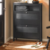 SoBuy FSR152-SCH Armoire à Chaussures, Commode à Chaussures avec 2 Abattants à Chaussures, Meuble d'Entrée, Rangement pour Chaussures