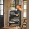 SoBuy FSR152-SCH Armoire à Chaussures, Commode à Chaussures avec 2 Abattants à Chaussures, Meuble d'Entrée, Rangement pour Chaussures