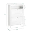 SoBuy FSR152-W Armoire à Chaussures Commode à Chaussures 2 Abattants Meuble de Rangement à Chaussures Meuble d'entrée Coffre Rangement pour Chaussures, 80 x 25 x 108 cm