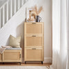 SoBuy FSR155-N Armoire à Chaussures, Commode à Chaussures avec 3 Abattants Effet Cannage Rotin