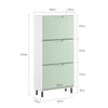 SoBuy FSR157-GR Armoire à Chaussure Inclinable, Meuble à Chaussures, Commode Meuble de Rangement à Chaussures avec 3 Abattants