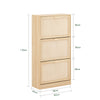 SoBuy FSR159-N Armoire à Chaussures 3 Abattants, Commode à Chaussures, Étagère à Chaussures, Meuble de Rangement à Chaussures avec 3 Portes, Meuble d'entrée, 60x24x118 cm, Couleur Bois