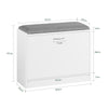 SoBuy FSR16-K-W Banc Armoire à Chaussures 1 abattant avec Coussin Meuble d’entrée Coffre Rangement