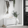 SoBuy FSR16-W Banc à Chaussures avec Coussin d'Assise, Meuble d'Entrée, Armoire à Chaussure, Coffre Rangement pour Chaussure avec 1 Abattant, pour Entrée, Salon, Couloir, Chambre, 60x30x45 cm, Blanc