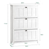 SoBuy FSR162-W Meuble à Chaussures Armoire à Chaussures Commode à Chaussures Meuble d'entrée avec 3 Abattants