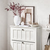 SoBuy FSR162-W Meuble à Chaussures Armoire à Chaussures Commode à Chaussures Meuble d'entrée avec 3 Abattants