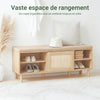 SoBuy FSR163-N Banc à ChaussuresBanc de Rangement avec Coussin Rembourré, Étagères et 2 Portes Coulissantes