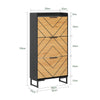 SoBuy FSR164-SCH Meuble à Chaussures Armoire à Chaussures 3 abattants Meuble d'entrée Meuble de Rangement à Chaussures sur Pied, 62x24x125cm