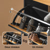 SoBuy FSR164-SCH Meuble à Chaussures Armoire à Chaussures 3 abattants Meuble d'entrée Meuble de Rangement à Chaussures sur Pied, 62x24x125cm