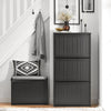 SoBuy FSR165-H-SCH Meuble à Chaussures Meuble d'entrée Meuble de Rangement à Chaussures avec 3 Abattants pour Petite Entrée Couloir, Noir, LPH 61x26x120 cm