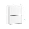 SoBuy FSR165-K-W Meuble Chaussures - Meuble Rangement Chaussures - 2 Abattants pour Petite Entrée ou Couloir - Design Moderne et Fonctionnel - Facile à Assembler - Blanc, 61x26x81 cm